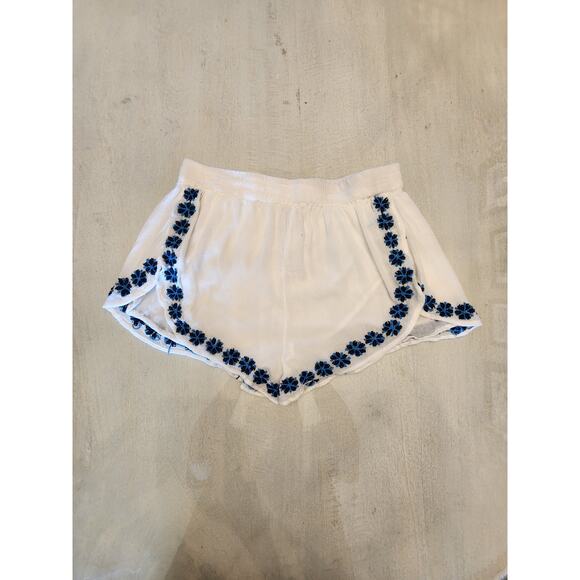 RAGA White Embroidered Shorts Women SZ Large - Picture 1 of 10